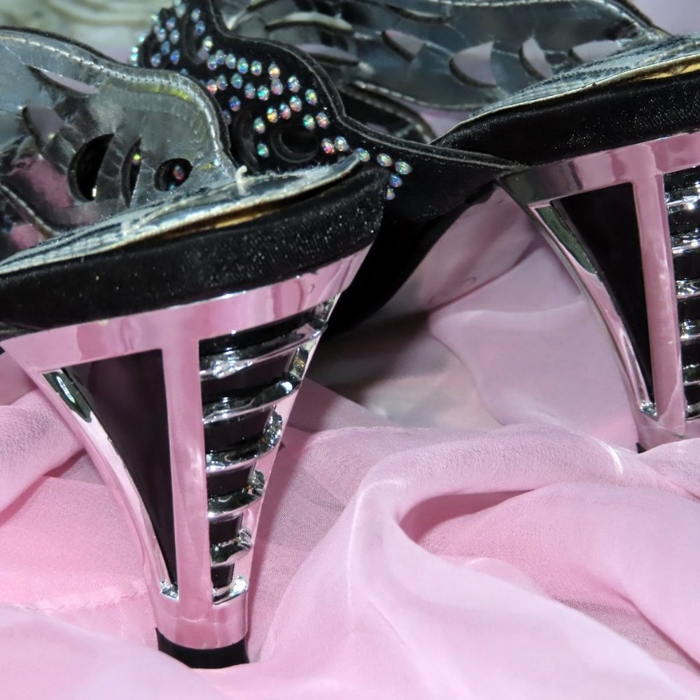 Slide In Heels • Open Toe • Open Back • Rhinestones! - Picture 7 of 7